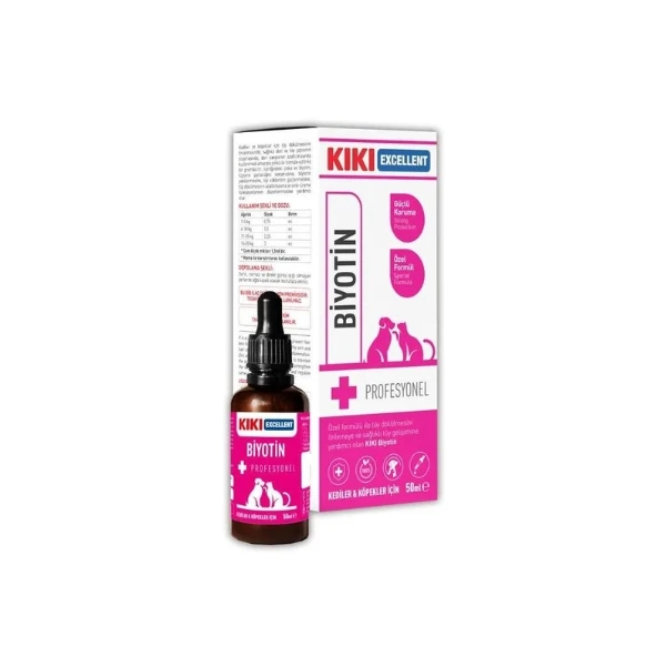 [KCD104] Kiki Excellent Biyotin Tüy Dökülme Önleyici Kediler ve Köpekler için Şurup