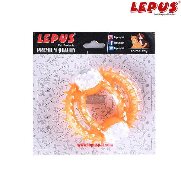 [LPS2020-01] Lepus Ağız ve Diş Sağlığı için Yuvarlak Köpek Oyuncağı 13x7 Cm