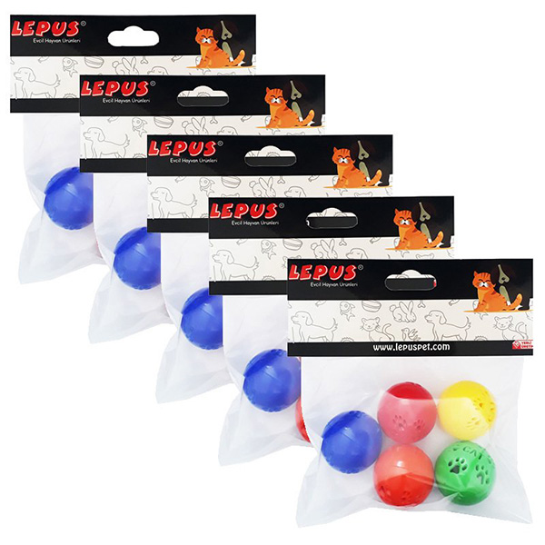 [LPS-ZTP-01] Lepus Zilli Pati Desenli Top Kedi Oyuncağı (5 Adet)