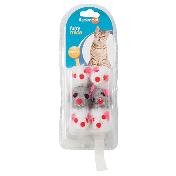 [58071] JW Aspen Pet Fur Kedi Otlu Fare Kedi Oyuncağı