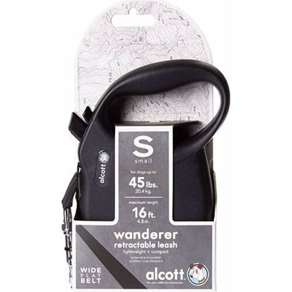 [AKS-009] Alcott Wanderer Otomatik Şerit Köpek Gezdirme Tasması Siyah (Small)