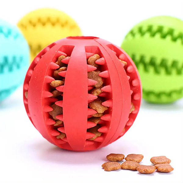 [8685335005276] Petzz İnteraktif Dayanıklı Yumuşak Kauçuk Ödül Hazneli Top Kedi ve Köpek Oyuncağı (Mavi)