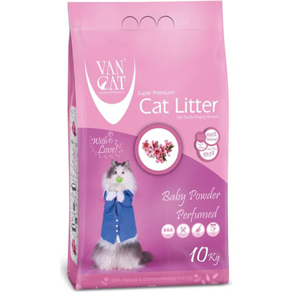 [500118] Vancat Kalın Taneli Bebek Pudralı Kedi Kumu