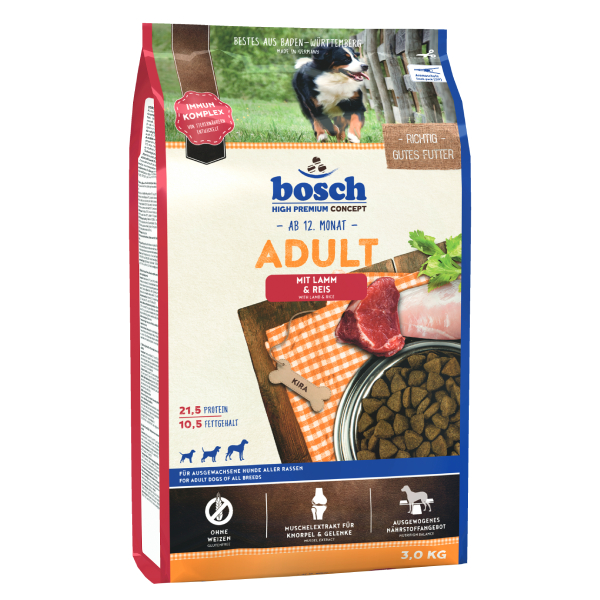 [BSC2001] Bosch Adult Tahılsız Kuzu Etli ve Pirinçli Yetişkin Köpek Maması (3 Kg)