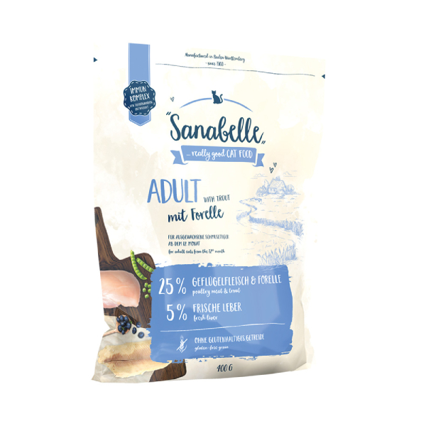 [SNB402] Sanabelle Adult Tahılsız Kümes Hayvanlı ve Alabalıklı Yetişkin Kedi Maması (400 Gr)