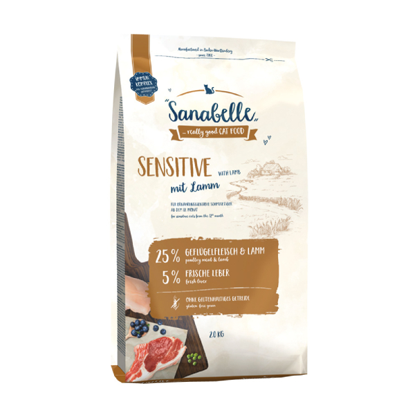 [SNB207] Sanabelle Sensitive Tahılsız Kuzu Etli Hassas Yetişkin Kedi Maması (2 Kg)