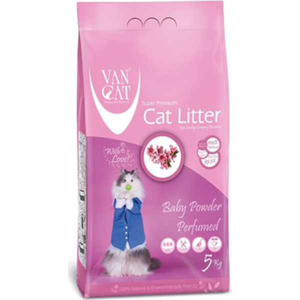 [500128] Vancat İnce Taneli Bebek Pudralı Kedi Kumu (5 Kg)
