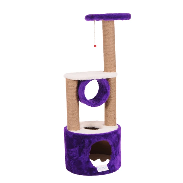 [S05MR] Cat Hause S05 Yuvalı Katlı Kedi Tırmalama Evi (Mor)