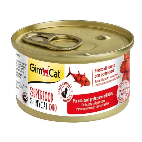 [4002064414522] Gimcat Shinycat Fileto Ton Balıklı Ve Domatesli Yetişkin Kedi Konservesi (1 Adet)