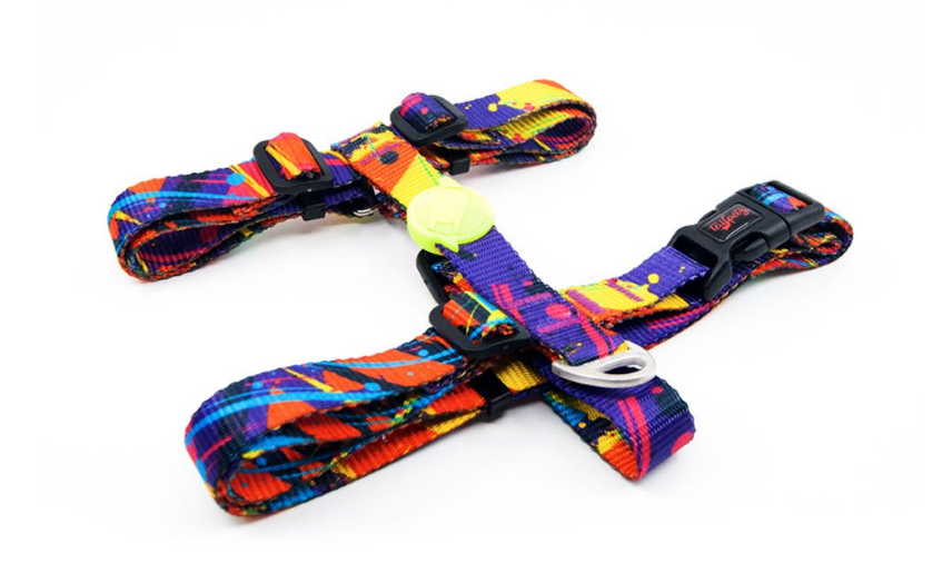 [WEECOLSLSXS] Tailpetz Splash Desenli Köpek Göğüs Tasması 19-33x22-37 Cm