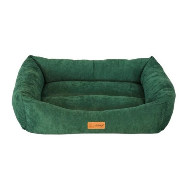 [8682250512001] Dubex Cookie Dikdörtgen Köpek ve Kedi Yatağı Koyu Yeşil (38x50x19 Cm, Small)
