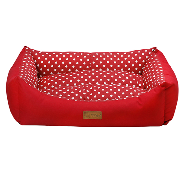 [8682250510342] Dubex Tarte Dikdörtgen Kedi ve Köpek Yatağı Kırmızı (38x50x19 Cm, Small)