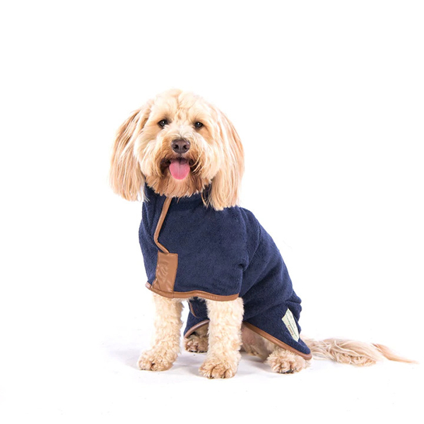 [8685335002282] Ruff & Tumble Süper Emici Pamuklu Köpek Bornozu Gece Mavisi 41-49 Cm (Xlarge)