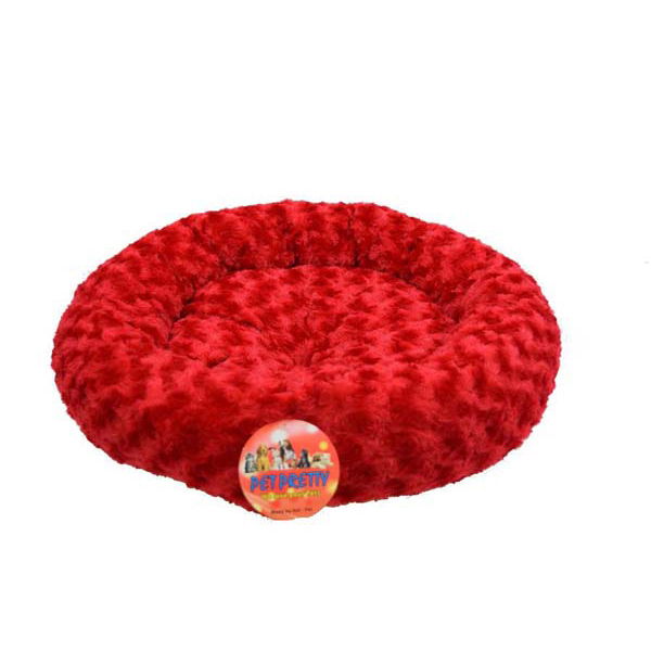 [VP-1001] Petpretty Peluş Simit Kedi ve Köpek Yatağı Kırmızı