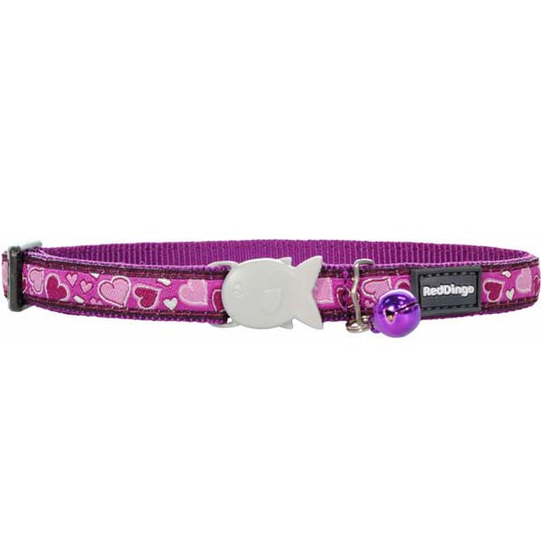 [CC-BZ-PU-SM] Red Dingo Breezy Love Desenli Kedi Boyun Tasması (Mor)