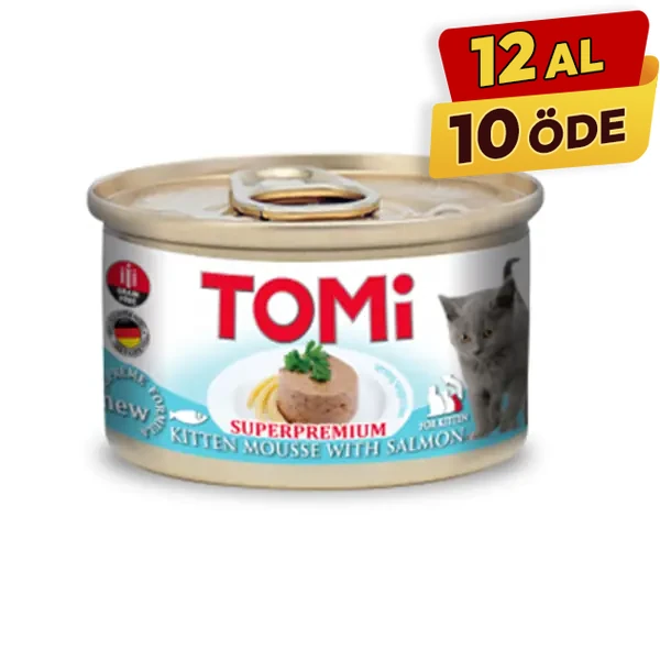 Tomi Kıyılmış Somonlu Tahılsız Yavru Konserve Kedi Maması