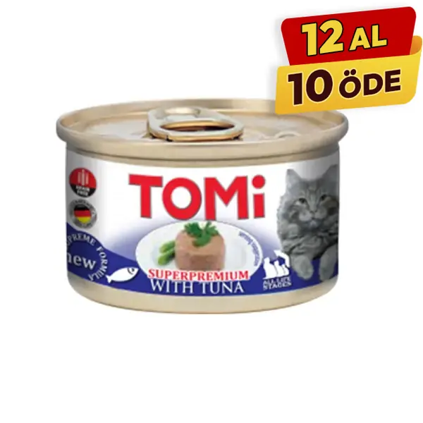 [650-6000743F] Tomi Kıyılmış Ton Balıklı Tahılsız Yetişkin Konserve Kedi Maması (1 Adet)