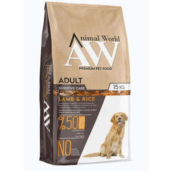 [AW.740831] Animal World Adult Kuzu Etli ve Pirinçli Yetişkin Köpek Maması