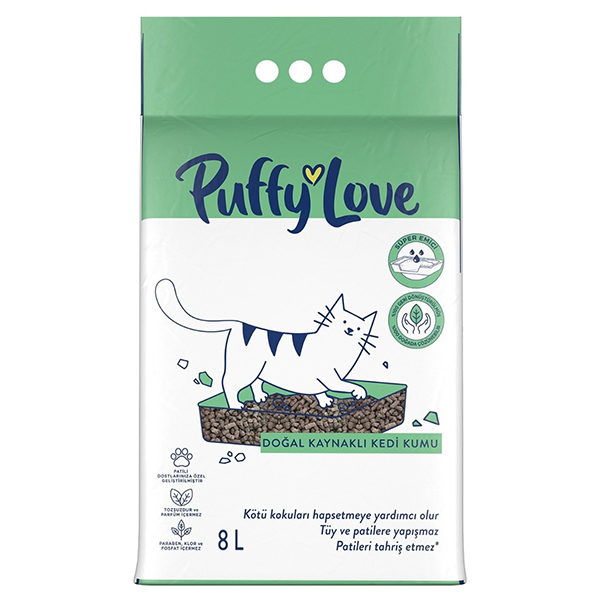 [PL.68756436] Puffy Love Çok Amaçlı Doğal Kaynaklı Kedi Kumu