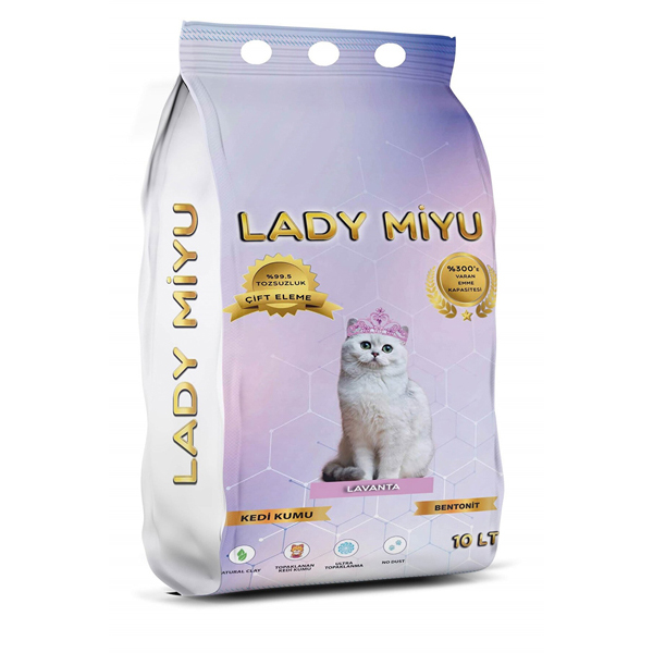 [8683220545081] Lady Miyu Lavantalı Süper Topaklanan Bentonit Doğal Kedi Kumu