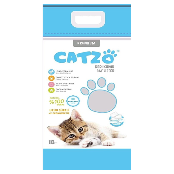 [8697451255282] Catzo Bentonit Marsilya Sabun Kokulu Topaklanan Kedi Kumu