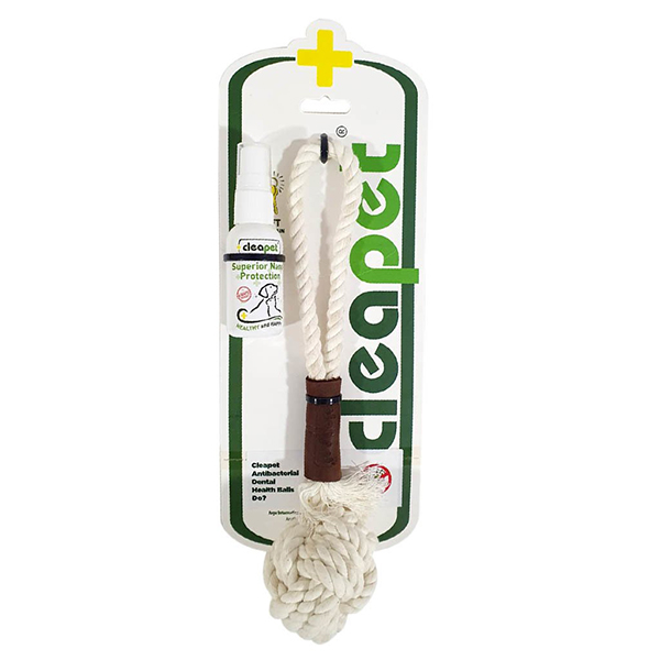 [8685334305193] Cleapet Antibakteriyel Ağız Sağlık Diş İpi ve Topu (Small)
