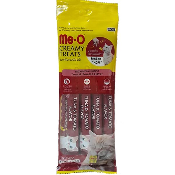 [TR5CACH0715] Meo Creamy Ton Balıklı ve Domatesli Kedi Ödül Maması (4x15 Gr, 1 Adet)