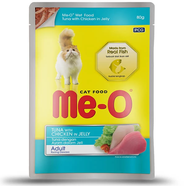 [TR5CAPPN8380] Meo Adult Jöle Tavuk ve Ton Balıklı Yetişkin Konserve Kedi Maması (80 Gr, 1 Adet)