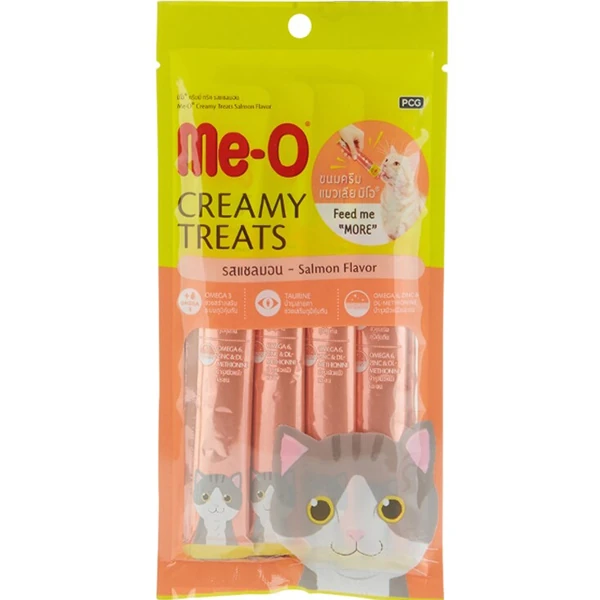[TR5CACH4515] Meo Kremalı Somonlu Kedi Sıvı Ödül Maması (4x15 Gr, 1 Adet)