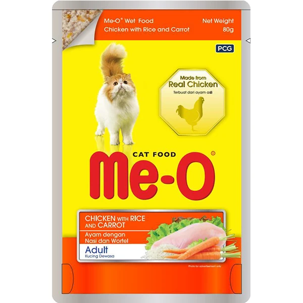 [TR5CAP2N4480] Meo Adult Jöle Tavuk ve Havuçlu Yetişkin Konserve Kedi Maması (80 Gr, 1 Adet)