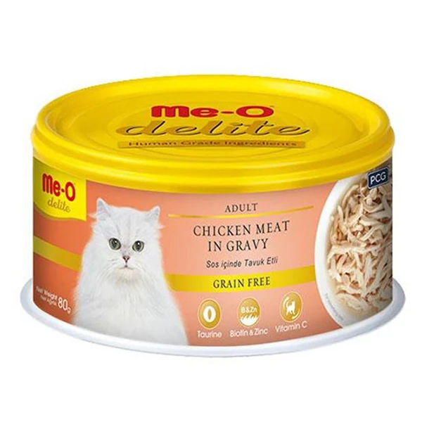 [TR5CCN0580] Meo Delite Tahılsız Soslu Tavuk Etli Yetişkin Konserve Kedi Maması (1 Adet)