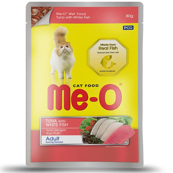 [TR5CAP2N8680] Meo Adult Jöle Ton Balık ve Beyaz Balıklı Yetişkin Konserve Kedi Maması (1 Adet)