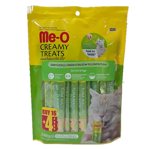 [8850477023130] Meo Creamy Sarıyüzgeçli Orkinos Balıklı Kedi Ödül Maması (1 Adet)
