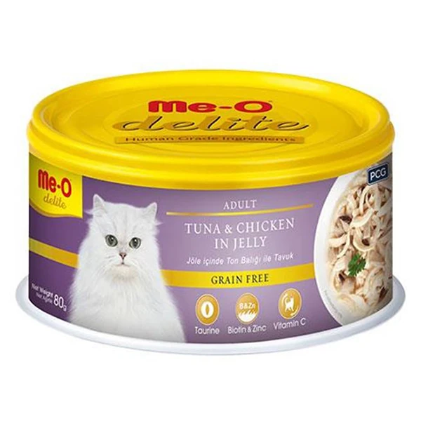 [TR5CCN0680] Meo Delite Tahılsız Jöleli Ton Balıklı ve Tavuklu Yetişkin Konserve Kedi Maması (1 Adet)