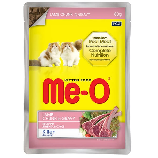 [TR5CKP1N2780] Meo Kitten Gravy Soslu Kuzulu Yavru Konserve Kedi Maması (1 Adet)