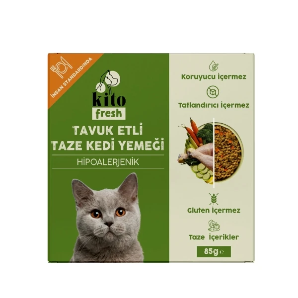 [206-77705] Kito Fresh Tavuk Etli Hipoalerjenik Taze Kedi Yemeği