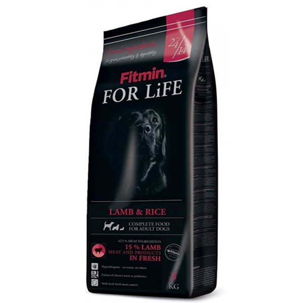[542-1111411-00022] Fitmin For Life Adult Lamb&Rice Kuzu Etli Pirinçli Tahılsız Yetişkin Köpek Maması 3 Kg
