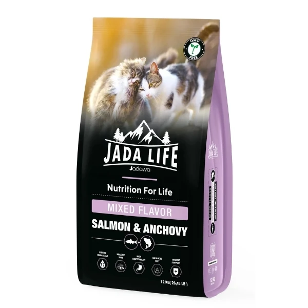 [JDW-JL022] Jadawa Jada Life Somonlu ve Hamsili Karışık Lezzetli Yetişkin Kedi Maması