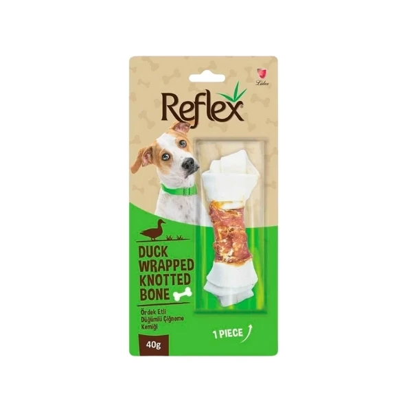 [RFT-118] Reflex Ördek Etli Düğümlü Çiğneme Kemiği Köpek Ödülü (80 Gr, 1 Adet)