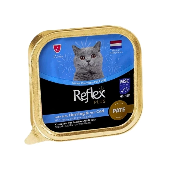 [RFK-75] Reflex Plus Pate Ringa ve Morina Balıklı Yetişkin Konserve Kedi Maması (1 Adet)
