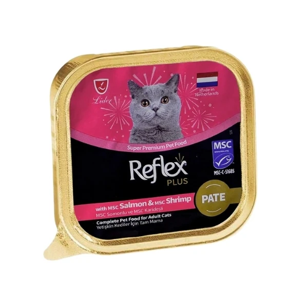 [RFK-74] Reflex Plus Pate Somonlu ve Karidesli Yetişkin Konserve Kedi Maması (1 Adet)