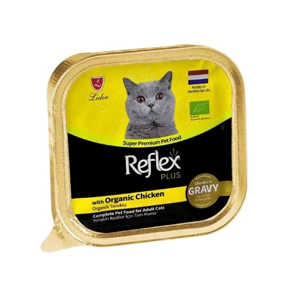 [RFK-72] Reflex Plus Sos İçinde Parça Organik Tavuk Etli Yetişkin Konserve Kedi Maması (1 Adet)
