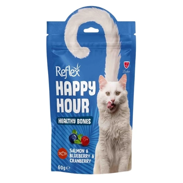 [RFT-047] Reflex Happy Hour Somonlu ve Yaban Mersinli Kemik Sağlığı Destekleyici Kedi Ödülü (1 Adet)