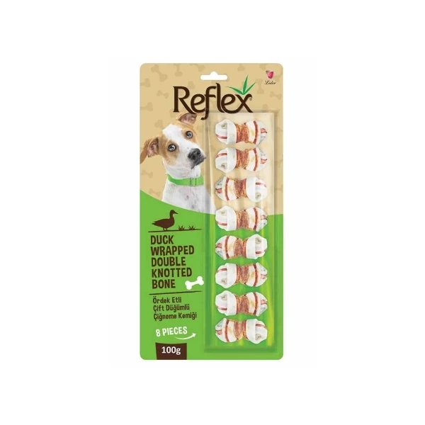 [RFT-122] Reflex Ördek Etli Çift Düğümlü Sekizli Çiğneme Kemiği Köpek Ödülü (1 Adet)