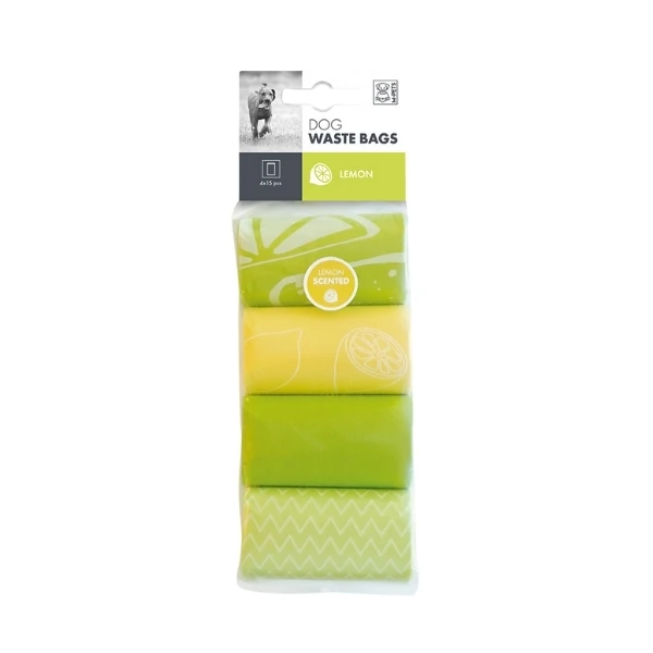[36-AKS-MPE-10100203] M-Pets Waste Bag Limon Kokulu Köpek Dışkı Toplama Poşeti (4x15 Adet)