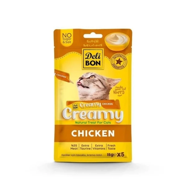 Delibon Creamy Tavuklu Sıvı Kedi Ödül Maması