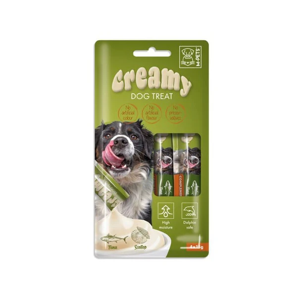 [08-14-MPE] M-Pets Creamy Deniz Taraklı ve Ton Balıklı Sıvı Köpek Ödül Maması