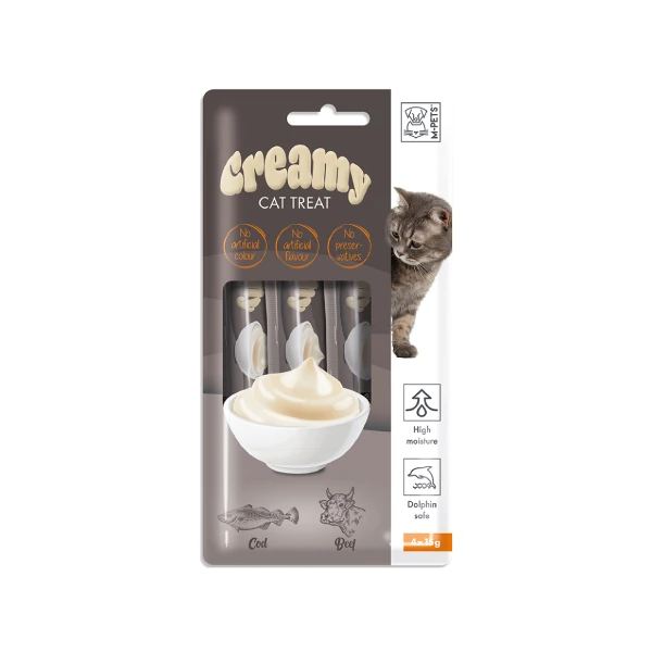 [08-02-MPE] M-Pets Creamy Morina Balıklı ve Sığır Etli Sıvı Kedi Ödülü (1 Adet)