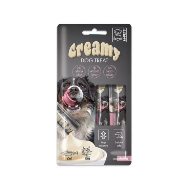 [08-10-MPE] M-Pets Creamy Morina Balıklı ve Biftekli Sıvı Köpek Ödül Maması