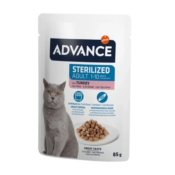 [226-964529] Advance Hindi Etli Pouch Kısırlaştırılmış Yetişkin Kedi Maması (1 Adet)